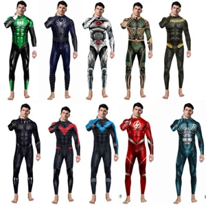 Cosplay Black Panther Flash Nightwing Jumpsuits Halloween Superhero Costumes Set - Picture 1 of 34