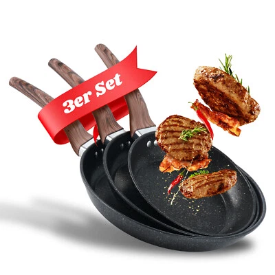 Bratpfannen Pfannenset Set 3er 22/26/30 cm alle Herdarten Induktion Antihaft - Bild 1 von 4
