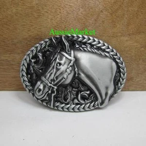 1 x mens ladies belt buckle quality metal alloy horse cowboy farm stable jeans - Picture 1 of 2