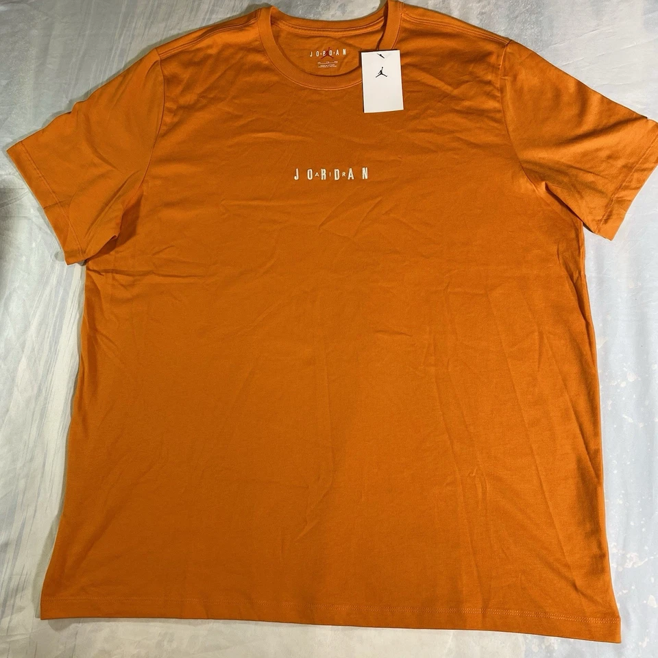 Nike Jordan Embroidered Air Crew T Shirt DM3182-805 Orange Men’s Size XXL