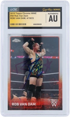 Rob Van Dam WWE Autographed 2015 Topps Chrome #58 CGC Fanatics Witnessed Card - Image 1 of 2