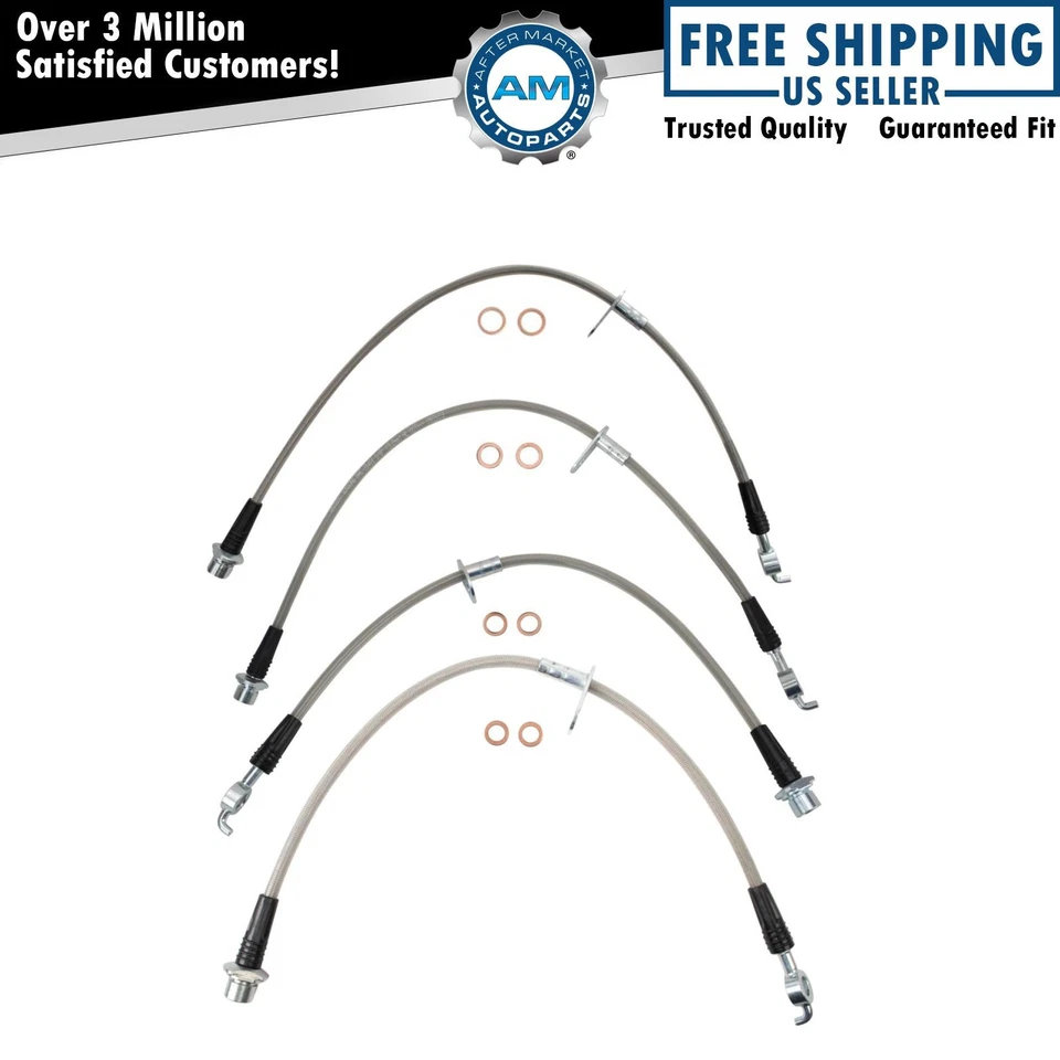 Juego de mangueras de freno delanteras y traseras Performance para 05-12 Avalon 07-11 Camry Foto 1 de 4