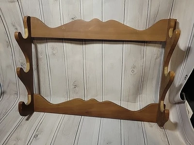 Estante de pared de madera vintage para 3 pistolas/rifle  Foto 1 de 4