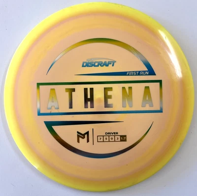 Discraft Paul McBeth First Run ESP Athena 174g Scaled Yellow Orange Swirls Used - Image 1 of 3
