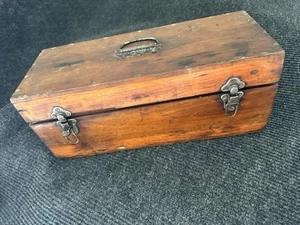 Wooden Antique Fishing Tackle Box 18” x 7” - Picture 1 of 23
