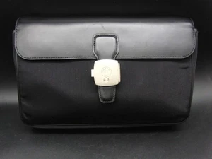 Luxury Dunhill Black Canvas & Leather Document Bag with Lock "No Key" - Picture 1 of 11