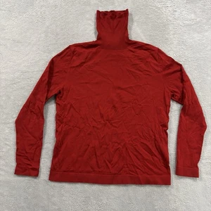Neiman Marcus Turtleneck Sweater Long Sleeve Men XL Red Cashmere Vtg - Picture 1 of 6