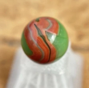 Vintage HTF Alley Agate “Coral” Marble Mint .62” 5/8” Pennsboro WV Collectible - Picture 1 of 20