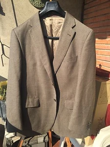 EMIDIO TUCCI Chaqueta NUEVA T 52 C Lana /Cachemir Pata De Gallo - Imagen 1 de 8