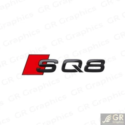 Audi SQ8 Gloss Black Emblem Badge S-Line Rear Tailgate Trunk Lid Sport - Image 1 of 2