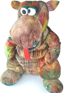 Plüschtier geflügelter Drache Vintage 1992 Dinosaurier bunt von Ensemble groß 15 Zoll - Bild 1 von 8