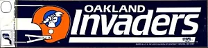 Oakland Invaders ~ DEL ORIGINAL 1984: pegatina parachoques con licencia de la USFL ~ - Imagen 1 de 1