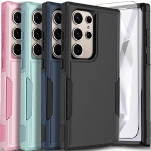 For Samsung Galaxy S25 Ultra S24 S23 FE Case Shockproof Phone Cover+Glass Screen - Picture 1 of 43