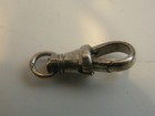 SILVER DOG CLIP FINDING 15MM LONG VINTAGE STYLE SWIVEL TOP