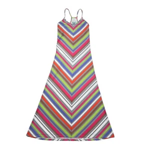 Judith March Maxi Dress Sz Small Multicolor Striped Sleeveless Racerback Casual - Picture 1 of 5