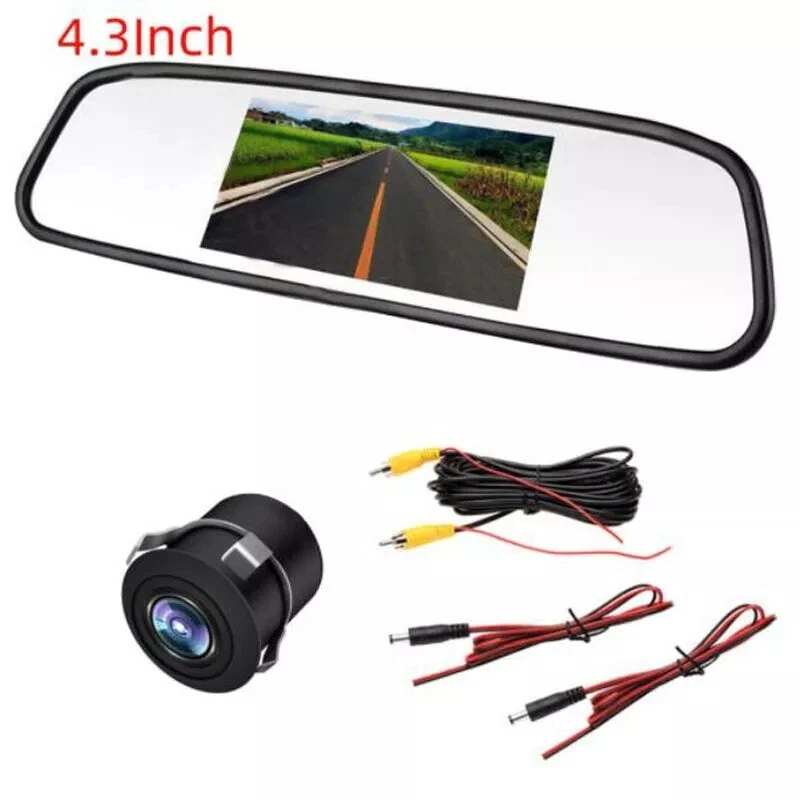 4.3" TFT LCD Rear View Mirror Monitor License Plate Backup Camera System Set - Image 1 of 4