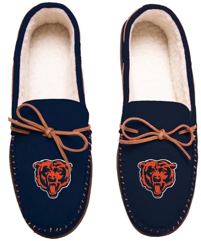 NFL Chicago Bears Men's Colored Moccasin Hard Slippers Cover