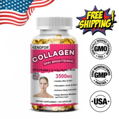 Коллаген, гиалуроновая кислота и витамин С омолаживающие капсулы для кожи от морщин 3500 мг - Изображение 1 из 4