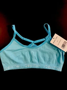 NEW! CALVIN KLEIN Blue Racerback Bra Girls S (6/6X) NEW W/ TAGS. Free Shipping! - Picture 1 of 3