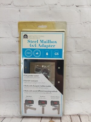 Steel Mailbox Black 4" x 4" Post Adapter 3 Mounting Options  - Image 1 of 4