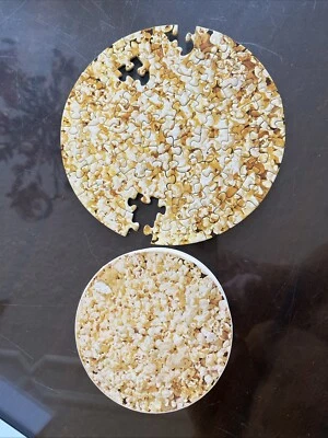 Vintage 1973 Appeteasers "POPCORN" Springbok 7" Circular Foodie Mini Puzzle - Image 1 of 4