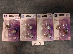8 GE 25W G16.5 Globe Bulbs Medium Base - Picture 1 of 2