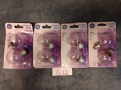 8 GE 25W G16.5 Globe Bulbs Medium Base - Image 1 of 2