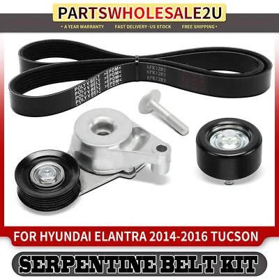 3x Serpentine Belt Drive Component Kit for Hyundai Tucson 2015 Elantra 1.8L 2.0L - Image 1 of 4