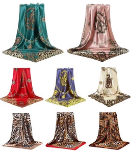 Multicolor Designer Print Women’s Silk Feel Square Hair Scarf Sleeping Headscarf - Picture 1 of 57