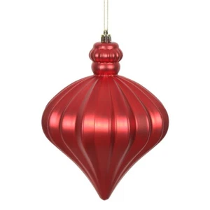 Vickerman N175803D 6 in. Red Matte Onion Drop Ornament - 4 per Bag - Picture 1 of 1