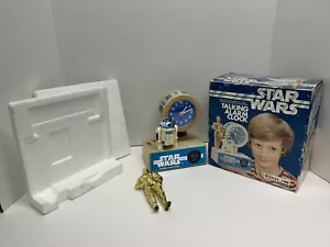 STAR WARS 1980 Quartz Talking Alarm Clock C-3PO R2D2 with Box Working Broken J1 - Picture 1 of 14