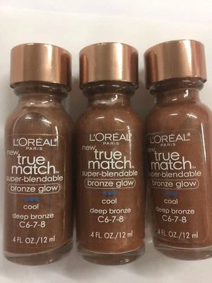 3 X LOREAL True Match Super-Blendable Bronze Glow Cool Deep Bronze C 6-7-8. - Image 1 of 4