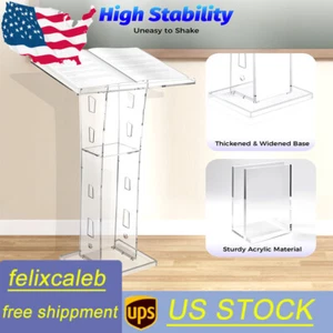 New Acrylic Podium Conference Pulpit Church 110cm Plexiglass Transparent Lectern - Picture 1 of 15