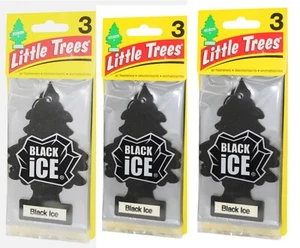 Little Trees Air Freshener Trees - Black Ice Scent -3x3 Pack - Picture 1 of 2