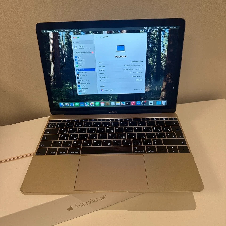 Macbook 12" 2015 /Core M/8GB/256GB SSD/macOS Sequoia, Warranty - Bild 1 von 4