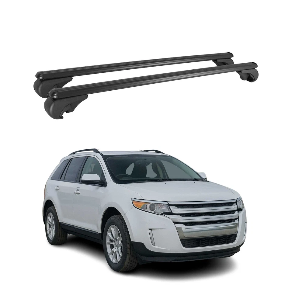 Portaequipajes barras transversales de techo bloqueables para Ford Edge 2007-2014 negro 2 piezas Foto 1 de 4