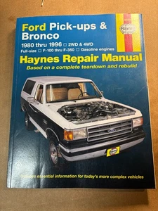 Haynes 1980-1996 Ford Pick-ups and Bronco Automotive Repair Manual 36058 - Picture 1 of 4