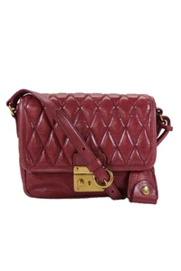 Miu Miu Womens Adjustable Strap Quilted Flap Small Crossbody Handbag Pink - Picture 1 of 19