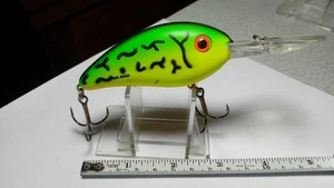 BOMBER, VINTAGE "FAT FREE SHAD" 4 3/4"O.A., FIRETIGER PATTERN/ORANGE BELLY, VGC - Picture 1 of 4