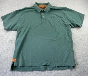 Orvis Mens Shirt XL Teal Cotton Pique Knit Polo Golf Casual Button Up - Picture 1 of 7