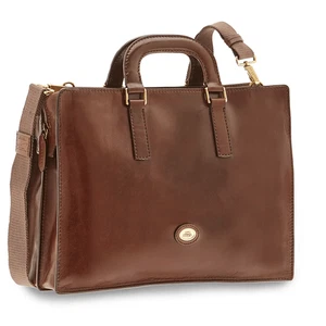 The Bridge Men's Briefcase Story Line Brown Leather - Picture 1 of 1