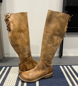 Bed Stu Manchester Tall Boots 6 Equestrian Leather Tan Rustic Cobbler Boho Indie - Picture 1 of 17