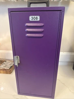 PLEASANT COMPANY 1996 AMERICAN GIRL 20" PURPLE METAL SCHOOL LOCKER 308 - Image 1 of 4