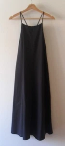 Sunspel - Kleid Langes Schleuder Schwarz Baumwolle Interlock GRÖSSE S 36 - Neu - Picture 1 of 9