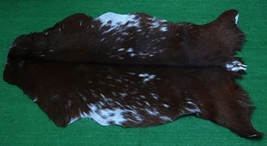 New Goat hide Rug Hair on Area Rug Size 34"x22" Animal Leather Goat Skin G-422 - Picture 1 of 3