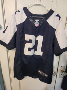 Dallas Texas Cowboys Ezekiel Elliott #21 Navy Blue Jersey Medium Nike On Field - Picture 1 of 5