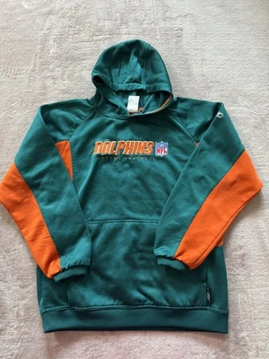 Pulôver Reebok Miami Dolphins masculino laranja verde suéter com capuz tamanho médio  - Imagem 1 de 4