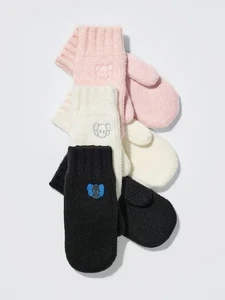 PSL KAWS WINTER x UNIQLO Heattex Flare Yarn Knit Mittens New Japan 2025 - Picture 1 of 15