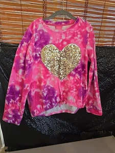 ISAAC MIZRAHI Girl Blouse Sequin Sparkle Sweater Top Size L (10/12) - Picture 1 of 2