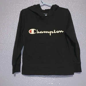Champion lightweight hoodie long sleeve sweatshirt black athletic boys size 4 - Picture 1 of 4